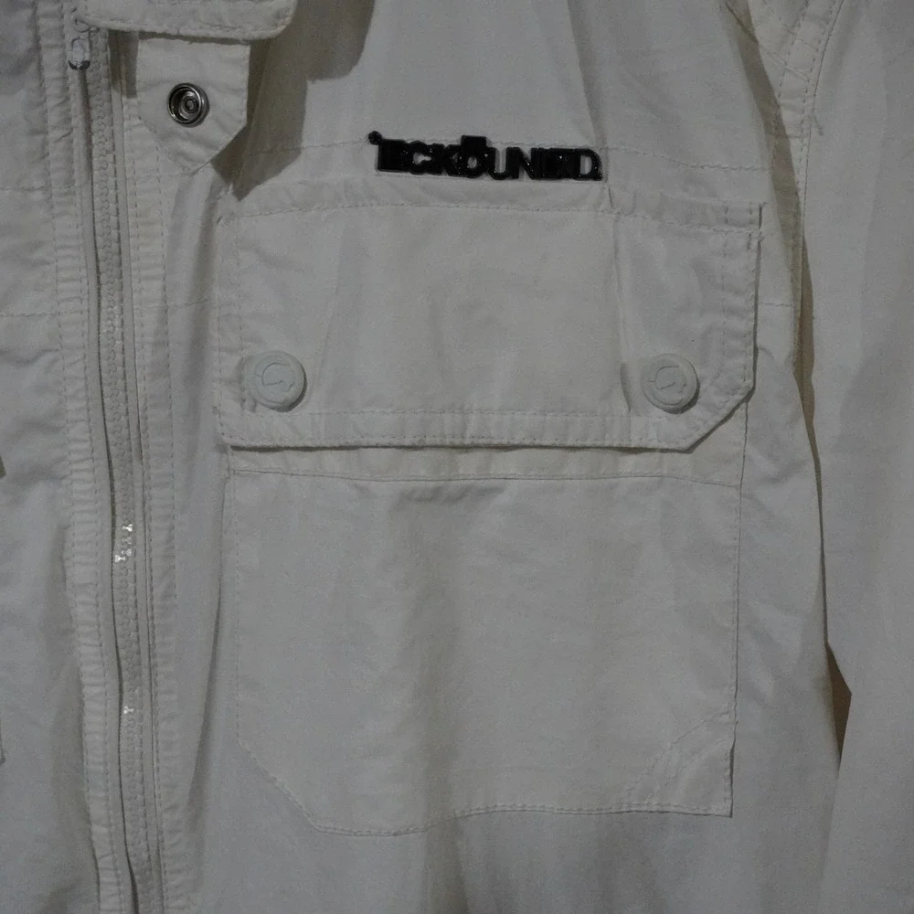Ecko Unltd Mens‎ White Full Zip Lightweight Jacket Medium Layering
